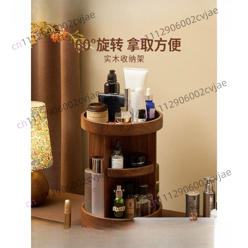 Solid wood rotating cosmetics  - Luxury Skincare Box ulasan dan harga